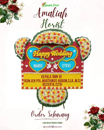 Karangan Papan Bunga Pernikahan di Naimata